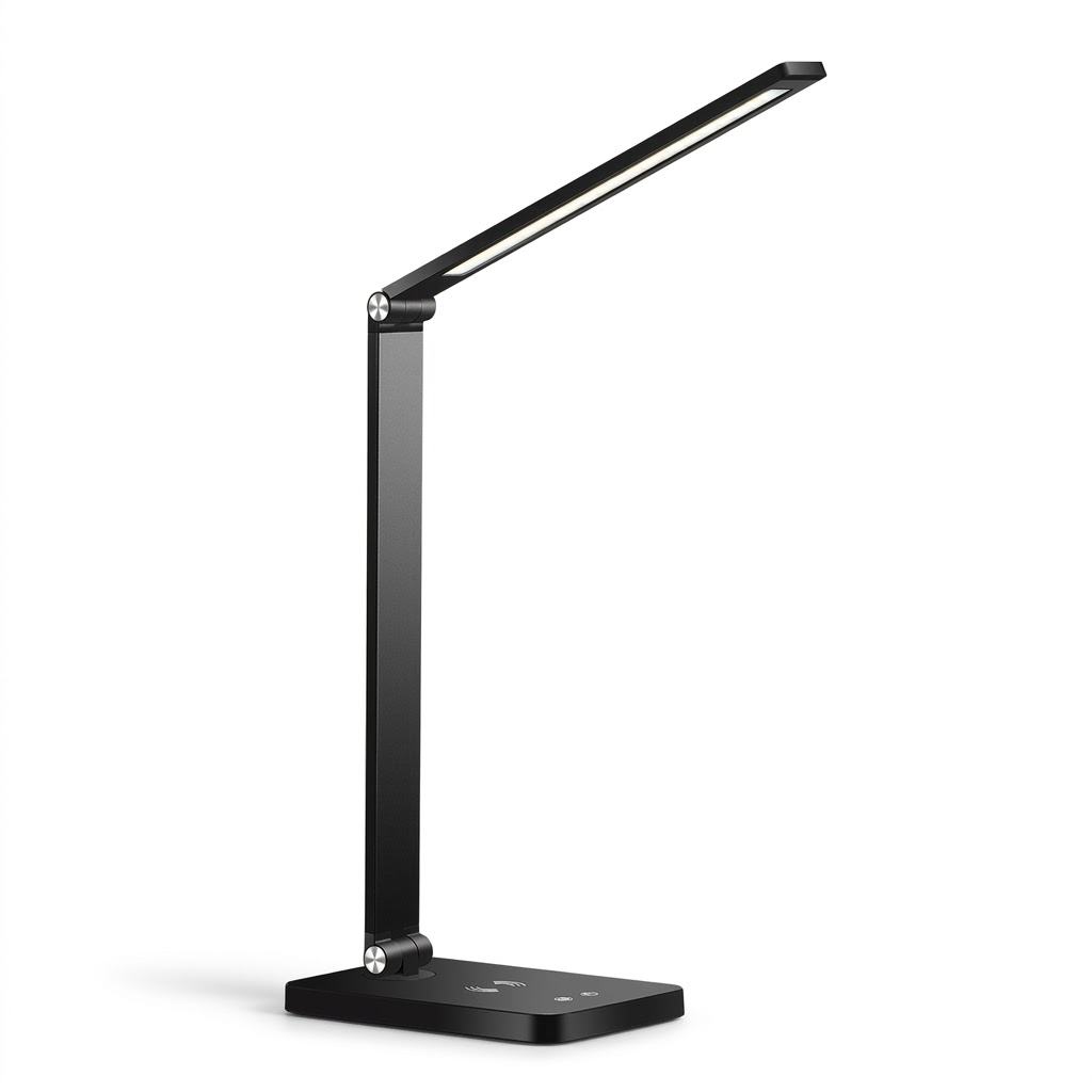 Foldable LED Eye-Care Desk Lamp with Wireless Charging USB Study & Reading Lamp