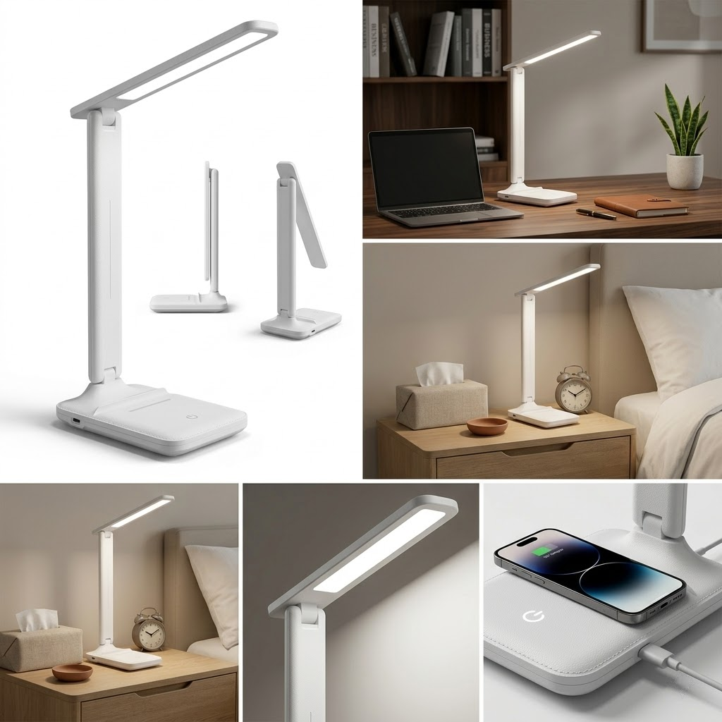 Touch Dimmable Eye-Care Desk Lamp 3 Color Modes USB Rechargeable Night Light