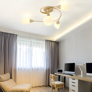 Modern Multi-Head Metal Loop Chandelier