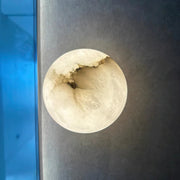 Trendy Alabaster Globe Wall Light
