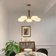 VIntage Round Glass-Shade Chandelier