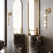 Modern Linear Brass Glass Wall Light