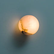 Trendy Alabaster Globe Wall Light