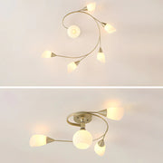 Modern Multi-Head Metal Loop Chandelier