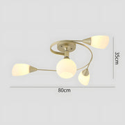 Modern Multi-Head Metal Loop Chandelier