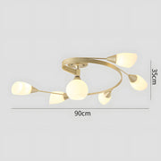 Modern Multi-Head Metal Loop Chandelier