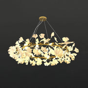 Traditional Gingko Ceramic Chandelier