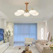 VIntage Round Glass-Shade Chandelier