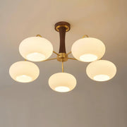 VIntage Round Glass-Shade Chandelier