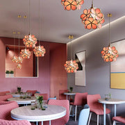 Chic Floral Glass Pendant Light