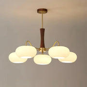 VIntage Round Glass-Shade Chandelier