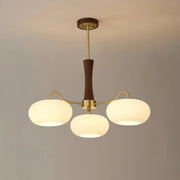 VIntage Round Glass-Shade Chandelier