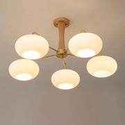 VIntage Round Glass-Shade Chandelier