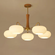 VIntage Round Glass-Shade Chandelier