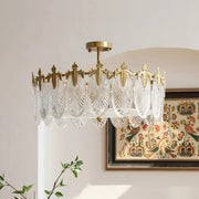 Intricate Round Glass Chandelier