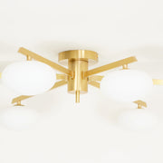 Abstract Linear Arm Glass Ceiling Light