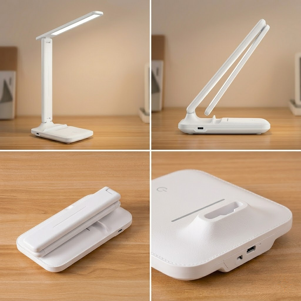 Touch Dimmable Eye-Care Desk Lamp 3 Color Modes USB Rechargeable Night Light