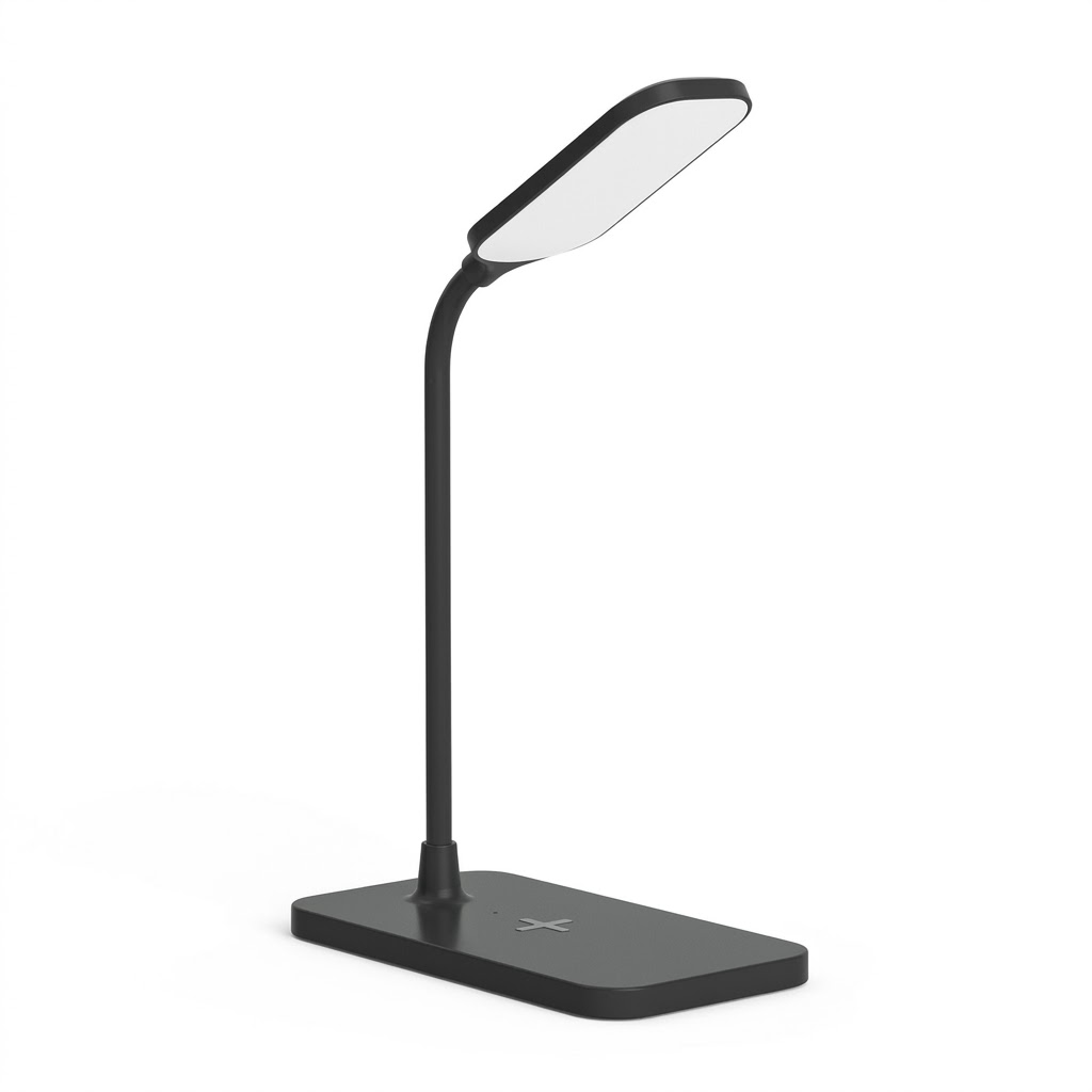 360° Adjustable Eye-Care Desk Lamp with Wireless Charging 15W 3-Color Dimming USB Study Lamp